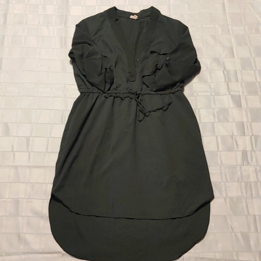 Army Green Dress with Drawstring Waist. size XL